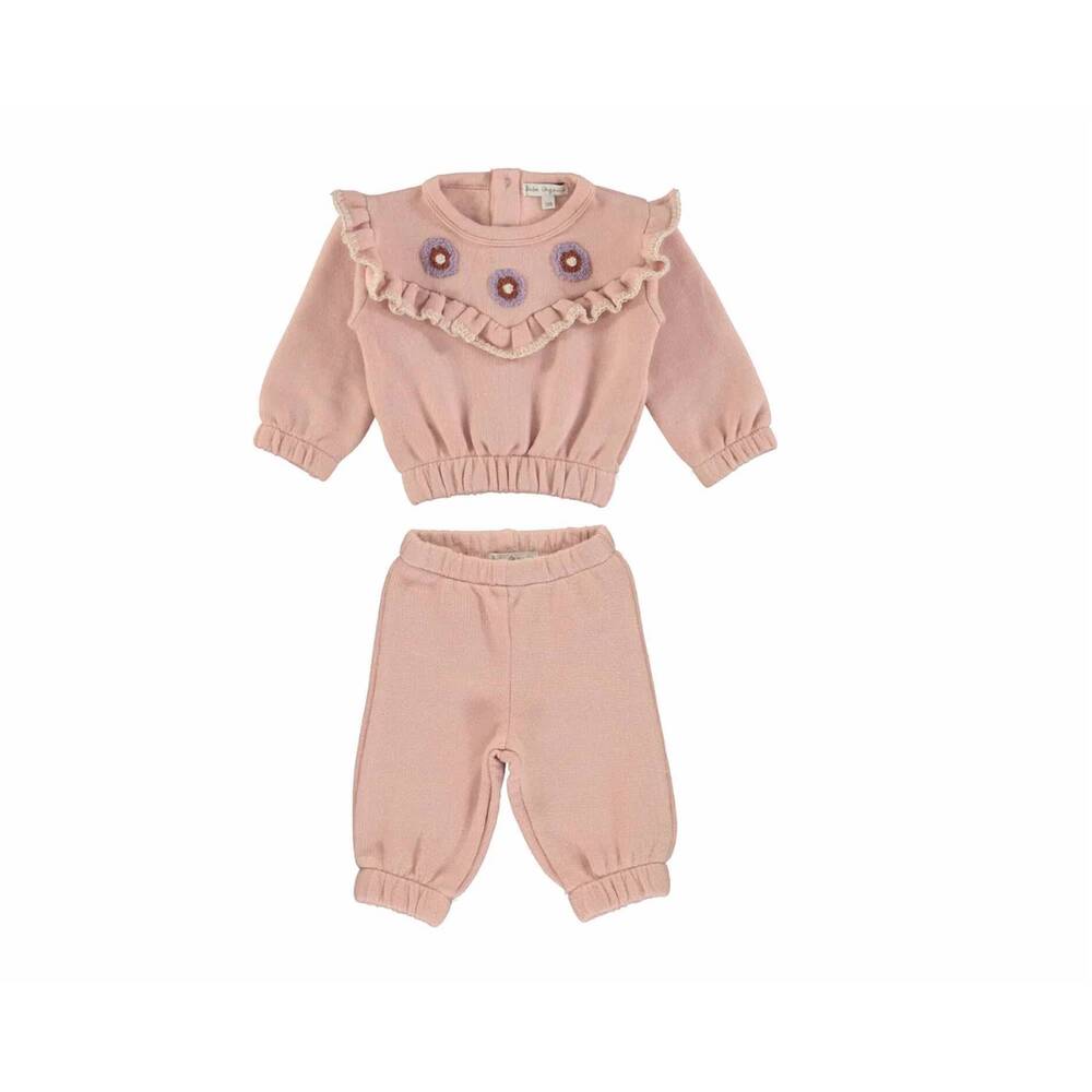 NEW BEBE ORGANIC girl's lila sweat set in pink